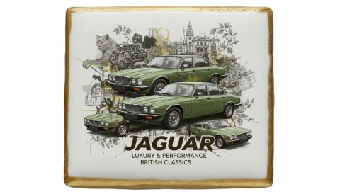 Ciastko lukier Auto Fan PASJA Jaguar  Klasyka w Ruchu