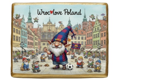Ciastko lukier Pamiątka  Kibic w sercu Wrocławia krasnal wrocławski na mu