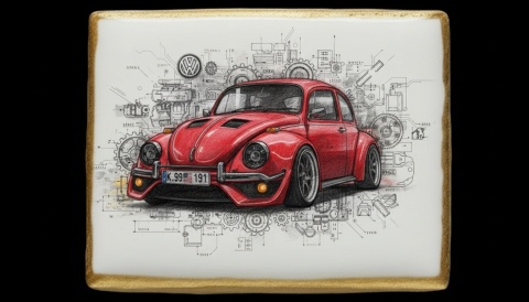 Ciastko lukier Auto Fan PASJA Klasyczny Charakter Samochodu na Ciasteczku