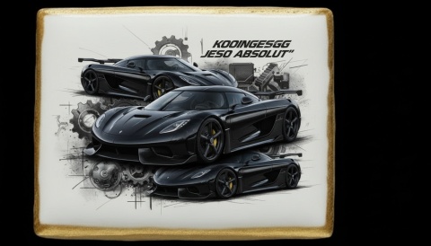 Ciastko lukier Auto Fan PASJA  Koenigsegg Jesko Absolut