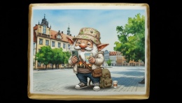 Ciastko lukier Pamiątka  Krasnal Turysta i Ciasteczkowy Telegram dla Pasjo