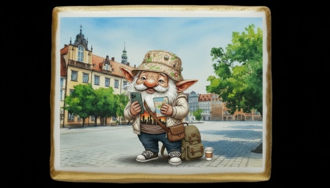 Ciastko lukier Pamiątka  Krasnal Turysta i Ciasteczkowy Telegram dla Pasjo