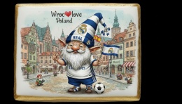 Ciastko lukier Pamiątka  Krasnal Wrocławski Fan Futbolu!

Oto wyjątkowy