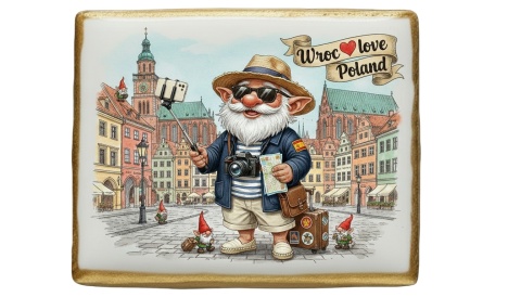 Ciastko lukier Pamiątka  Krasnal Wrocławski  Turbo Turysta!

W sercu Wr