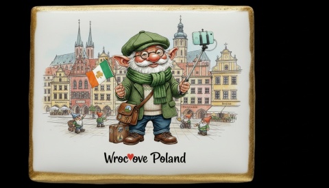 Ciastko lukier Pamiątka  Krasnal Wrocławski na Zielonej Fali!

Oto krasn