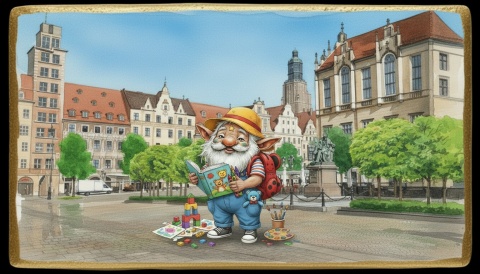 Ciastko lukier Pamiątka  Krasnal, który wie, że Wrocław zawsze ma coś do o