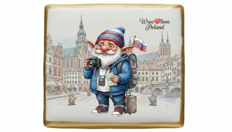 Ciastko lukier Pamiątka  Krasnal wrocławski  Turysta z aparatem

Poznaj