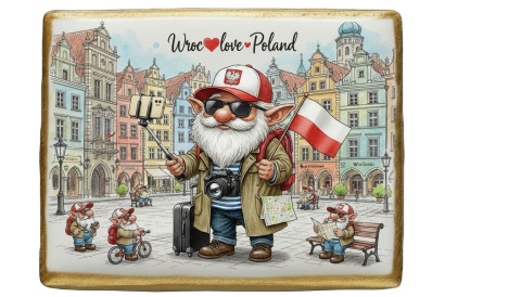 Ciastko lukier Pamiątka  Krasnal wrocławski na turystycznym szlaku!

Oto