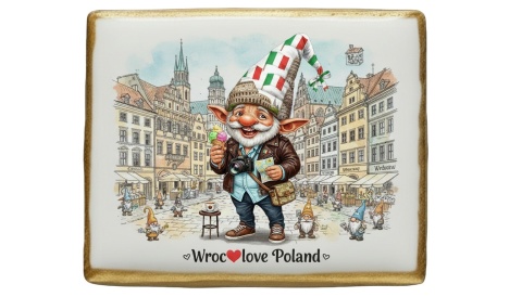 Ciastko lukier Pamiątka  Krasnal wrocławski na turystycznym szlaku!

Oto