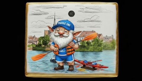 Ciastko lukier Pamiątka Krasnal wrocławski na wodnych falach