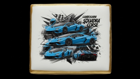 Ciastko lukier Auto Fan PASJA LAMBOGHINI SQUADRA CORSE