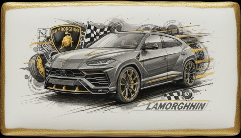 Ciastko lukier Auto Fan PASJA LAMORGHINI DYNAMIKA