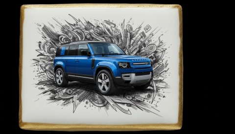Ciastko lukier Auto Fan PASJA LAND ROVER DEFENDER
