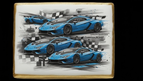 Ciastko lukier Auto Fan PASJA Lamborghini Essenza SCV12