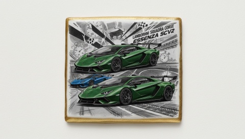 Ciastko lukier Auto Fan PASJA  Lamborghini Essenza SCV12