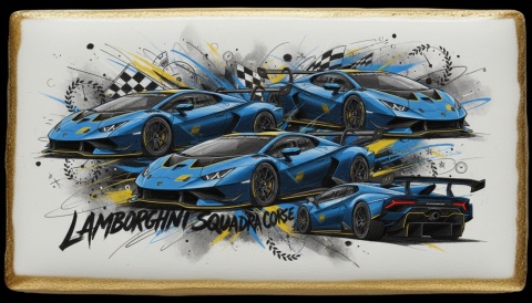 Lukrowane Ciastko Prezent MOTO Fana Lamborghini Squadra Corse Szybkość w Sztuce

N AUTO dla Mężczyzny