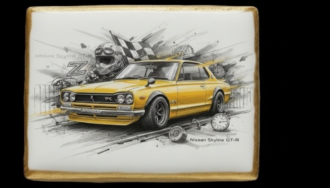 Ciastko lukier Auto Fan PASJA Legendarny Nissan Skyline GTR