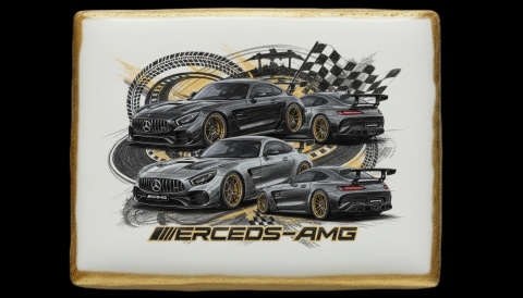 Ciastko lukier Auto Fan PASJA MERCEDESAMG W DYNAMICE