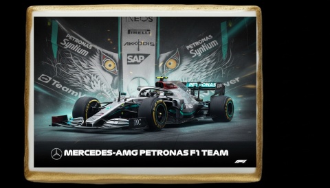 Ciastko lukier Auto Fan PASJA MercedesAMG Petronas F1 Team Bakegram