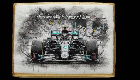 Ciastko lukier Auto Fan PASJA MercedesAMG Petronas F1 Team