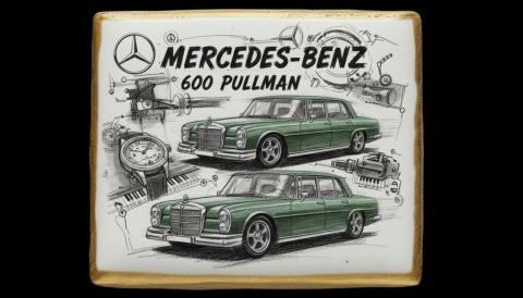 Ciastko lukier Auto Fan PASJA MercedesBenz 600 Pullman