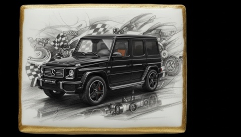 Lukrowane Ciastko Prezent MOTO Fana MercedesBenz AMG AUTO dla Mężczyzny