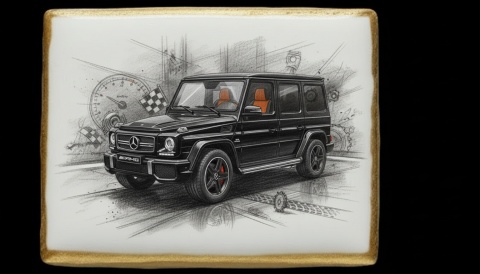 Ciastko lukier Auto Fan PASJA  Mercedes GClass