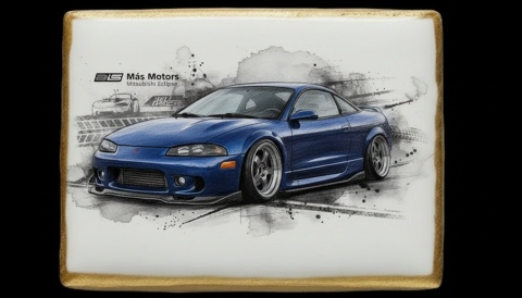 Ciastko lukier Auto Fan PASJA Mitsubishi Eclipse w Dynamice