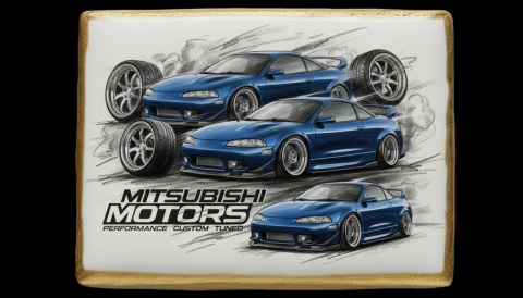Ciastko lukier Auto Fan PASJA Mitsubishi Motors na Ciasteczku