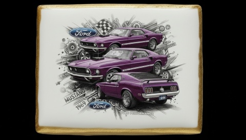 Ciastko lukier Auto Fan PASJA  Mustang 1969