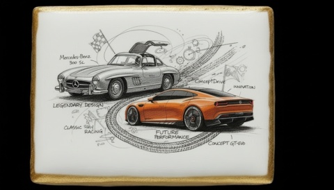 Ciastko lukier Auto Fan PASJA Nazwa auta MercedesBenz 300 SL