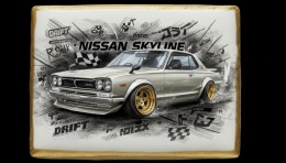 Ciastko lukier Auto Fan PASJA Nissan Skyline  Ikona Driftu