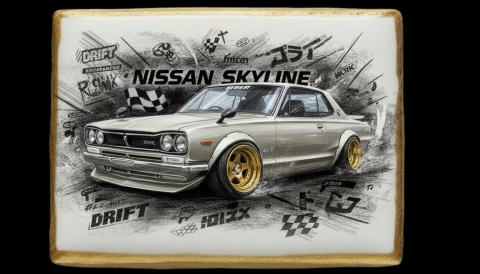Ciastko lukier Auto Fan PASJA Nissan Skyline  Ikona Driftu