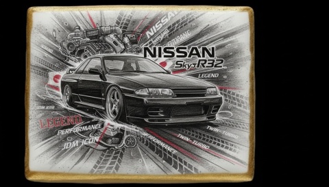 Ciastko lukier Auto Fan PASJA Nissan Skyline R32