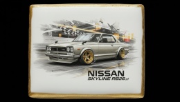 Ciastko lukier Auto Fan PASJA Nissan Skyline RB26 w Ruchu
