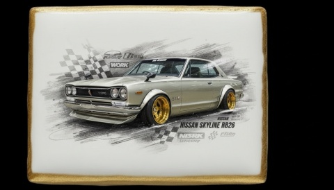 Lukrowane Ciastko Prezent MOTO Fana Nissan Skyline RB26 AUTO dla Mężczyzny