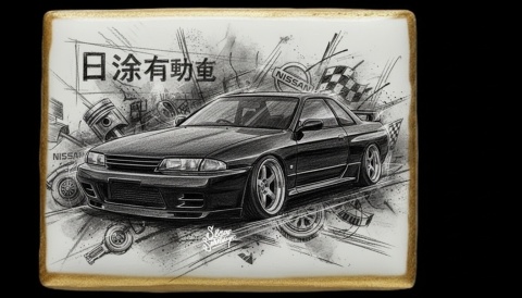 Ciastko lukier Auto Fan PASJA Nissan Skyline w Akcji