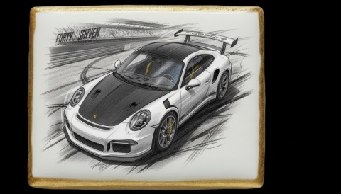 Lukrowane Ciastko Prezent MOTO Fana PORSCHE DYNAMITE AUTO dla Mężczyzny
