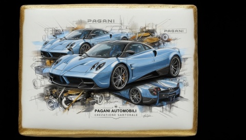 Lukrowane Ciastko Prezent MOTO Fana Pagani Automobili AUTO dla Mężczyzny