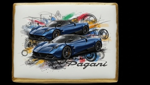 Ciastko lukier Auto Fan PASJA Pagani Ekscytacja