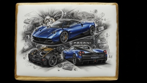 Ciastko lukier Auto Fan PASJA Pagani Huayra  Słodycz Esencji Prędkości