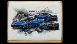 Ciastko lukier Auto Fan PASJA Pagani  Symbol Dynamiki