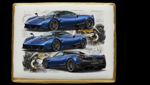 Ciastko lukier Auto Fan PASJA Pagani w Akcji
