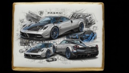 Ciastko lukier Auto Fan PASJA  Pagani w Ruchu