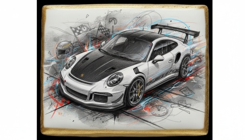 Ciastko lukier Auto Fan PASJA Porsche 911 GT3 RS