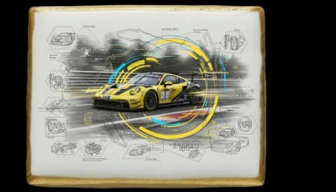 Ciastko lukier Auto Fan PASJA  Porsche 911 GT3