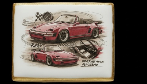 Ciastko lukier Auto Fan PASJA  Porsche 911 SC Flachbau