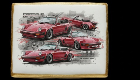 Ciastko lukier Auto Fan PASJA Porsche 911 SC