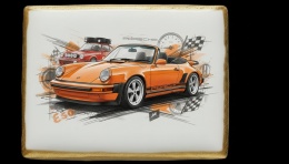 Ciastko lukier Auto Fan PASJA  Porsche 911