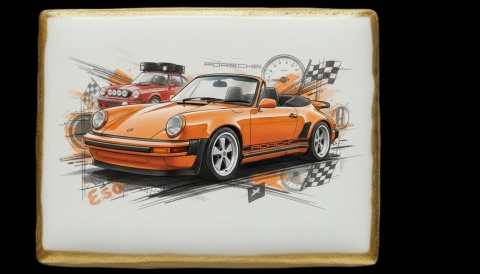 Ciastko lukier Auto Fan PASJA  Porsche 911